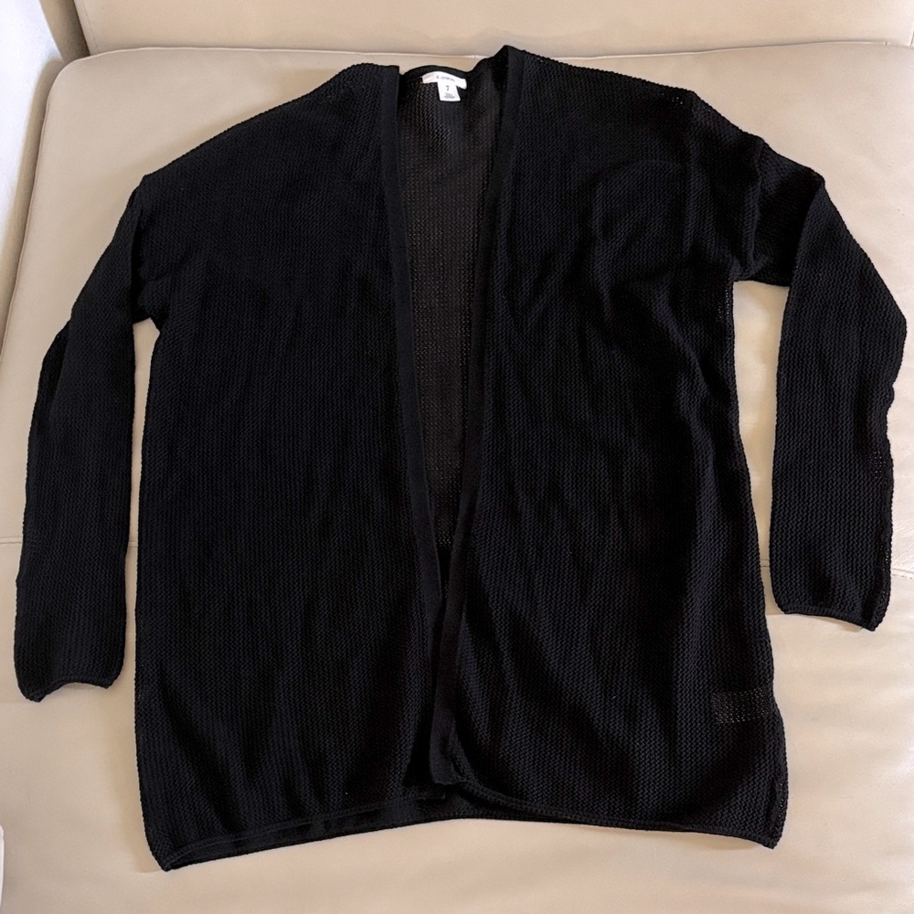 Caslon Black Cotton Knit Cardigan